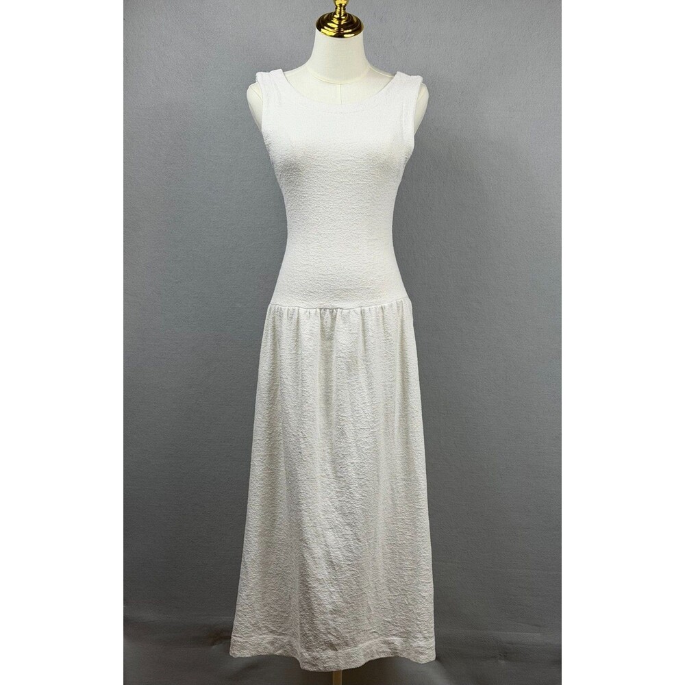 Free People Beach Womens M White Terry Cloth Maxi Dress Swim Suit Cover Up